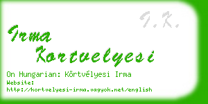 irma kortvelyesi business card